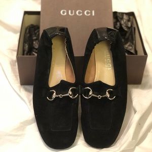 Black Velvet Loafers with Heel size 7.5